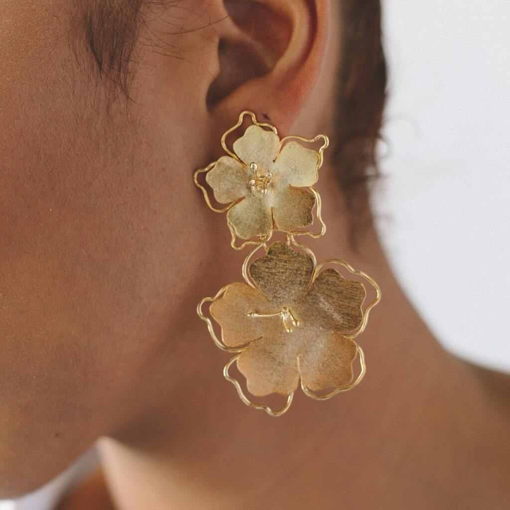 Double Hibiscus Earrings
