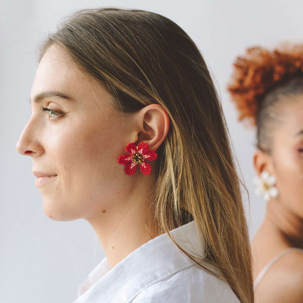Flor Earrings [Red]