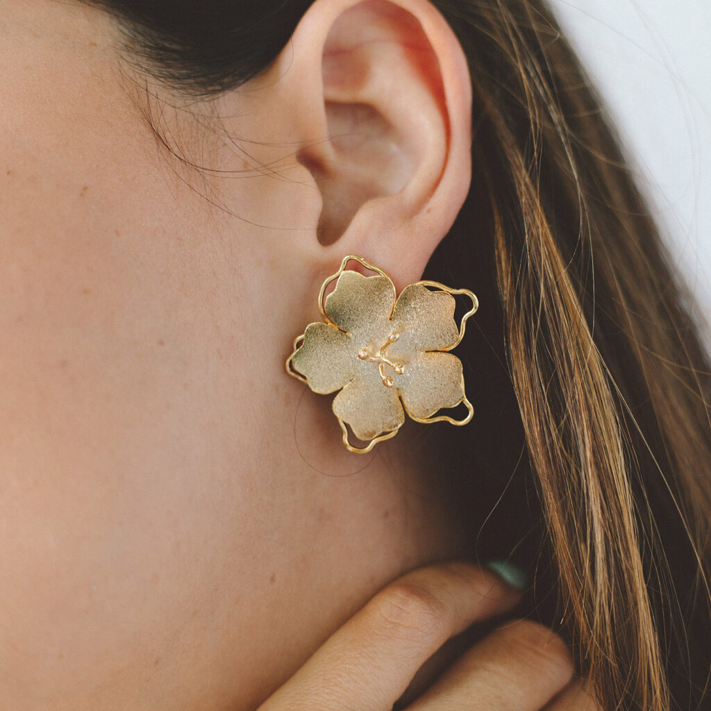 Single Hibiscus Earrings