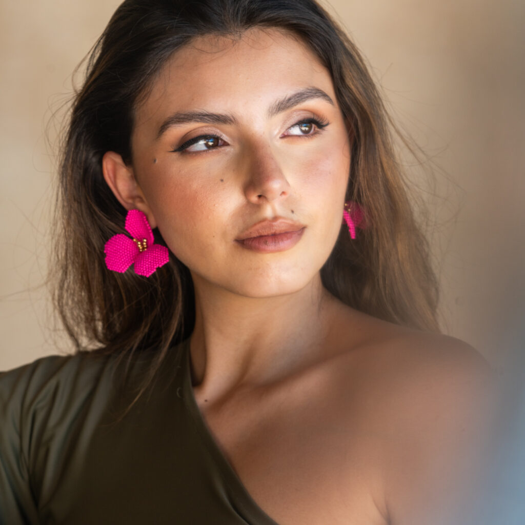 Big Tulip Earrings [Raspberry]