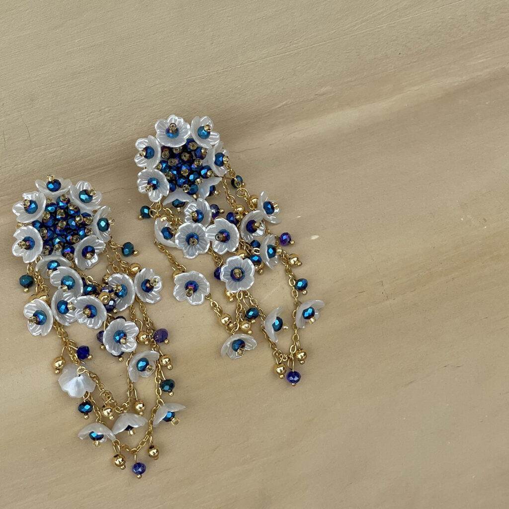 Verbena Earrings [Big/Blue]