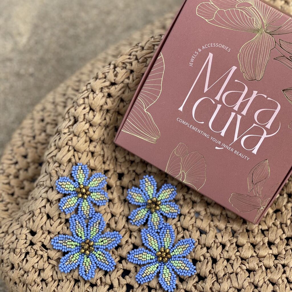 Double Flor Earrings [Light Blue]