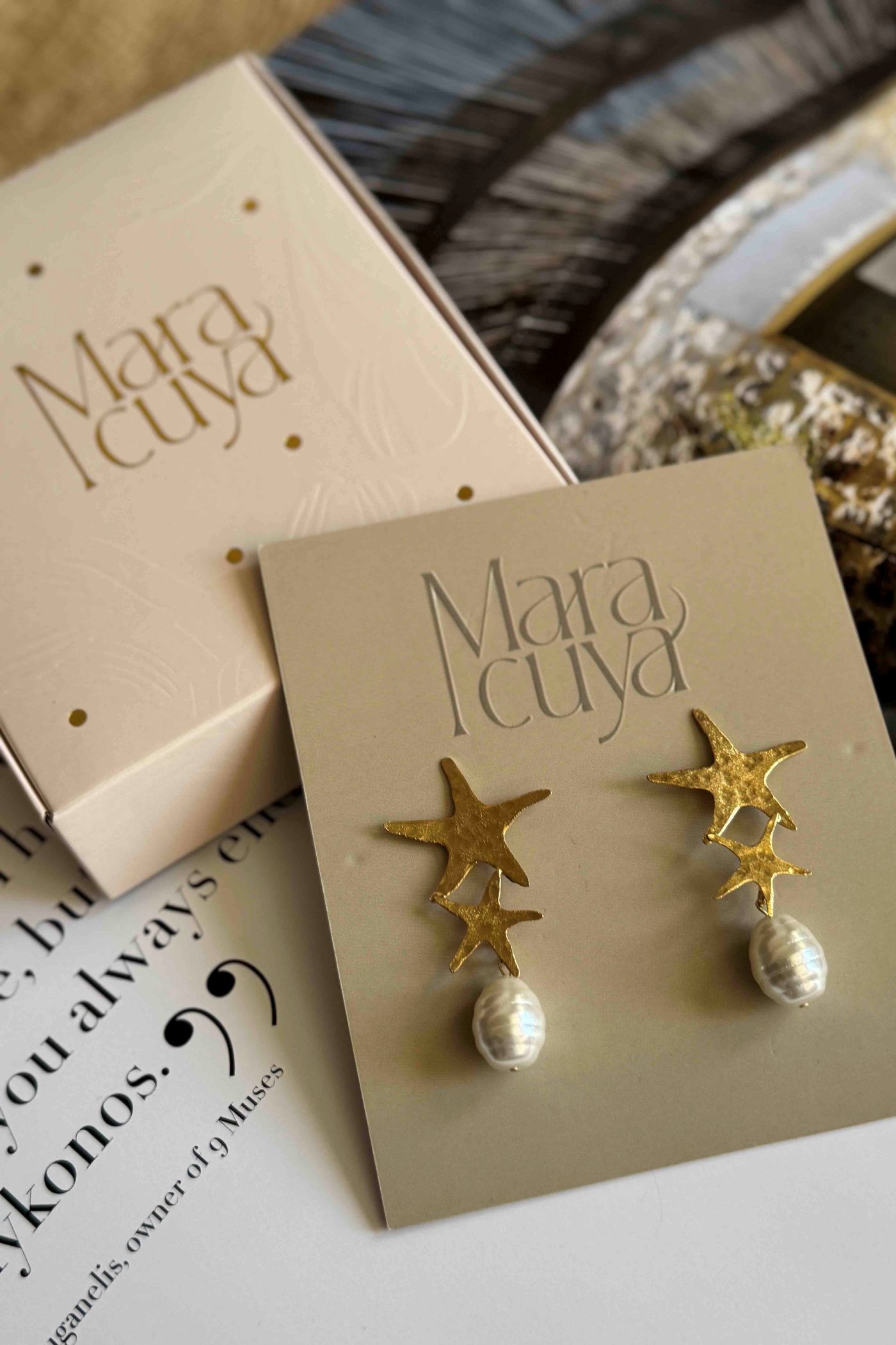 Stella Double w/ Pearl Earrings - Imagen 2