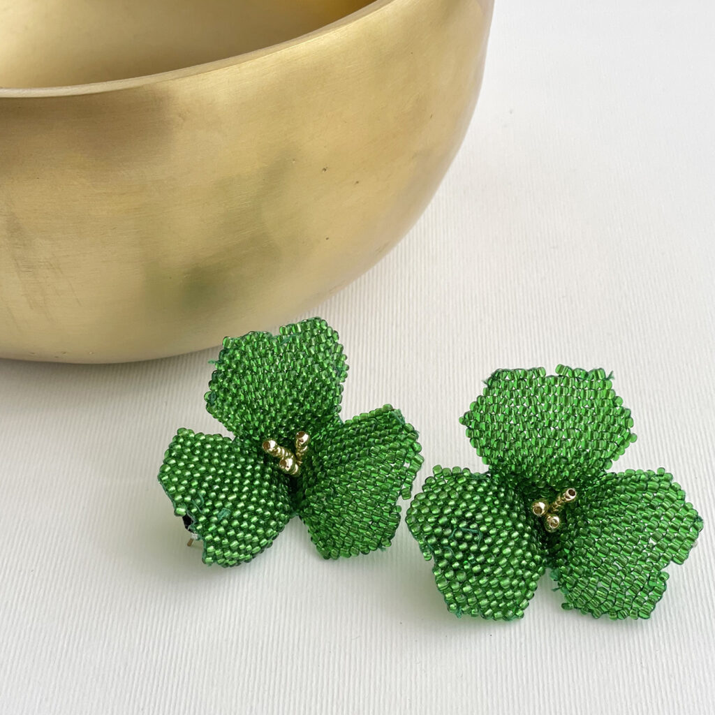 Big Tulip Earrings [Green]