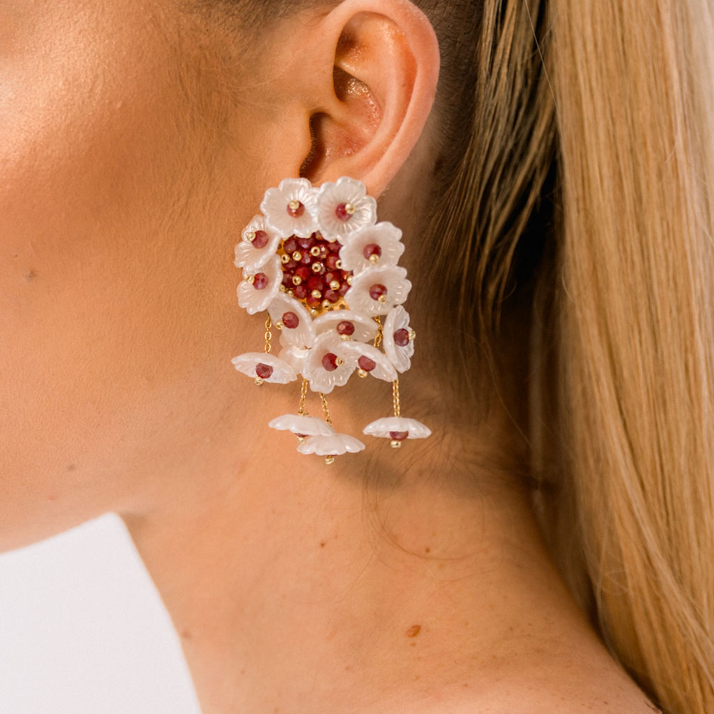 Verbena Earrings [Medium/Red]