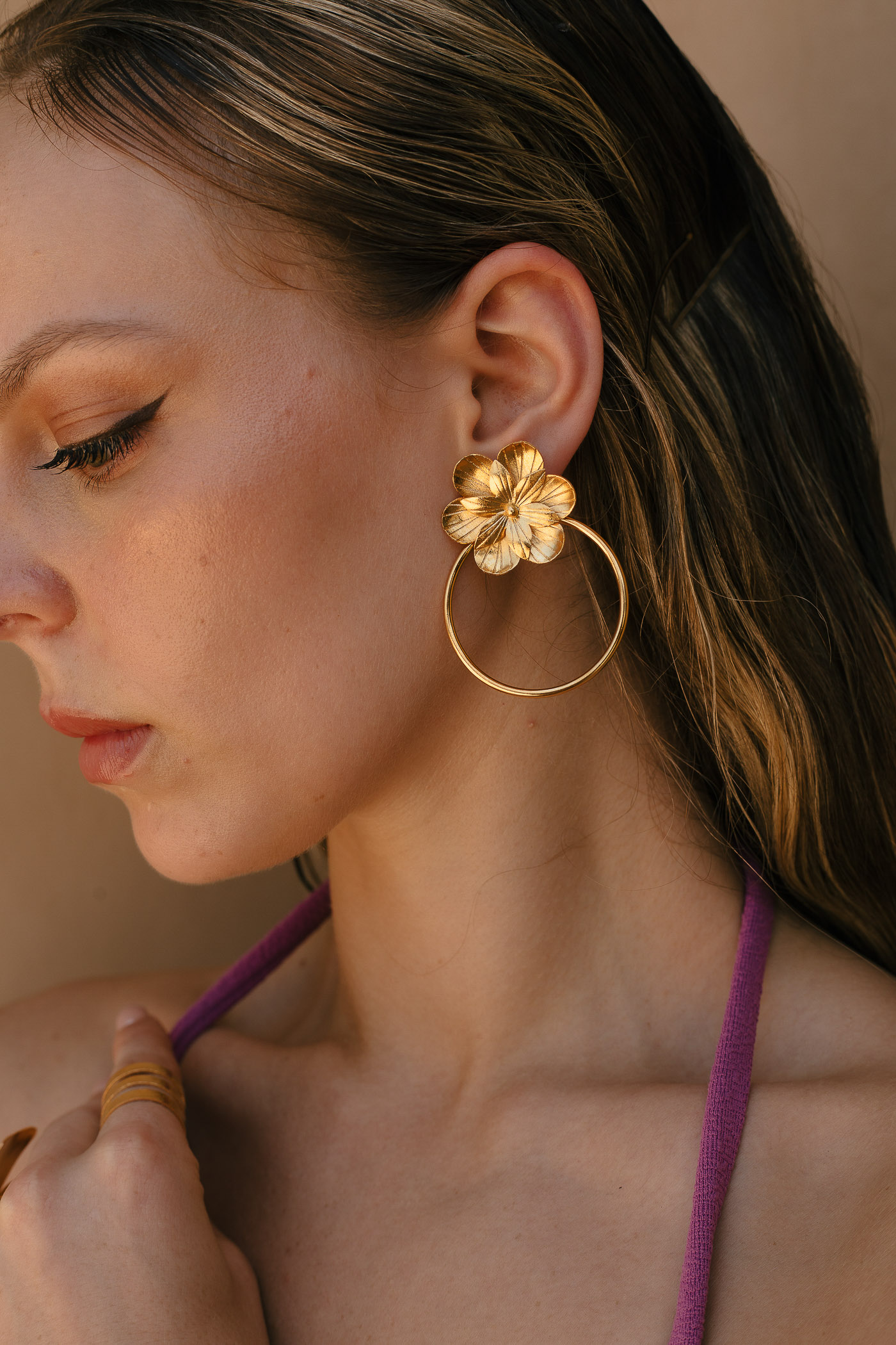 Hoops & Flower Earrings