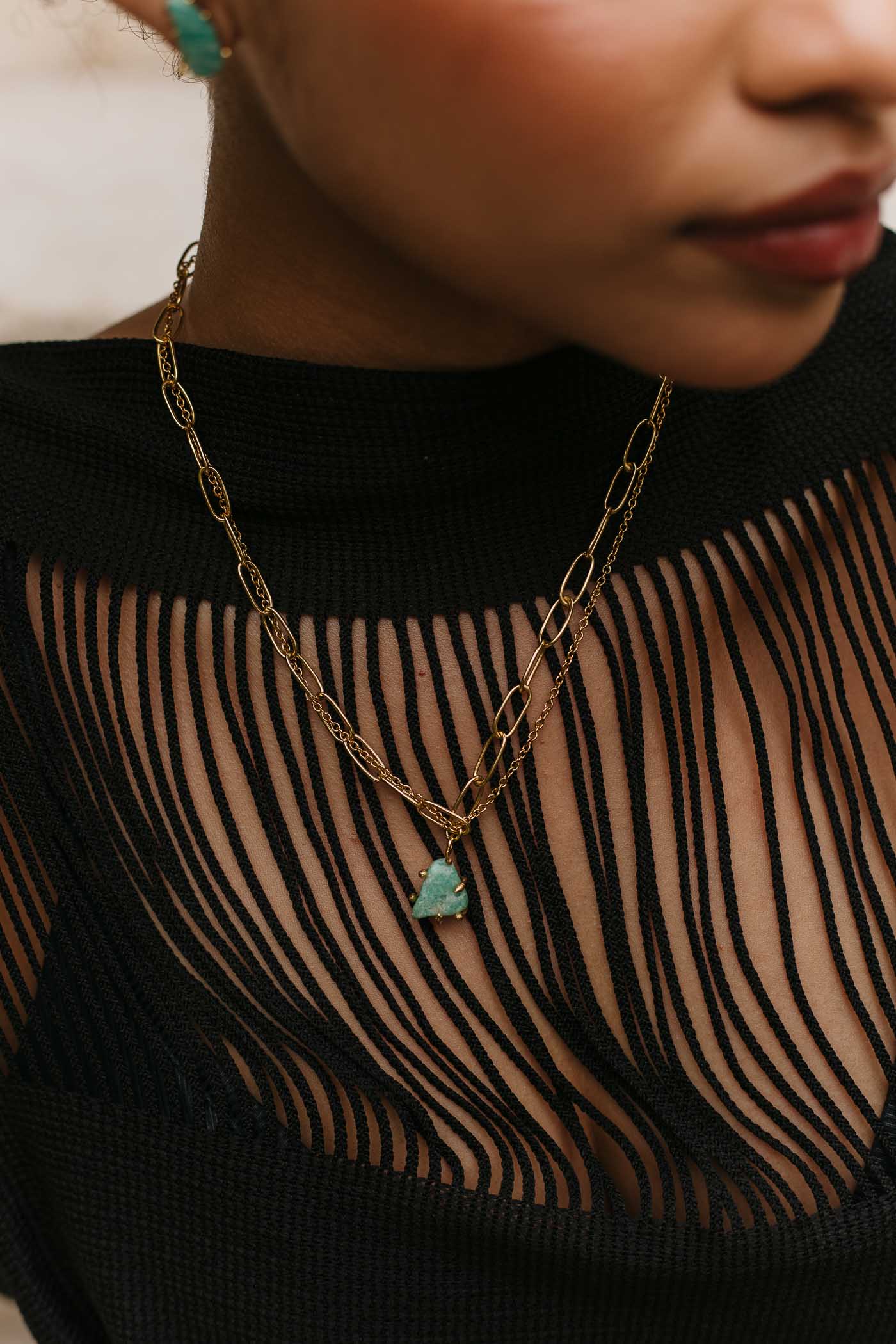 Calma Amuleto Necklace [Jade]