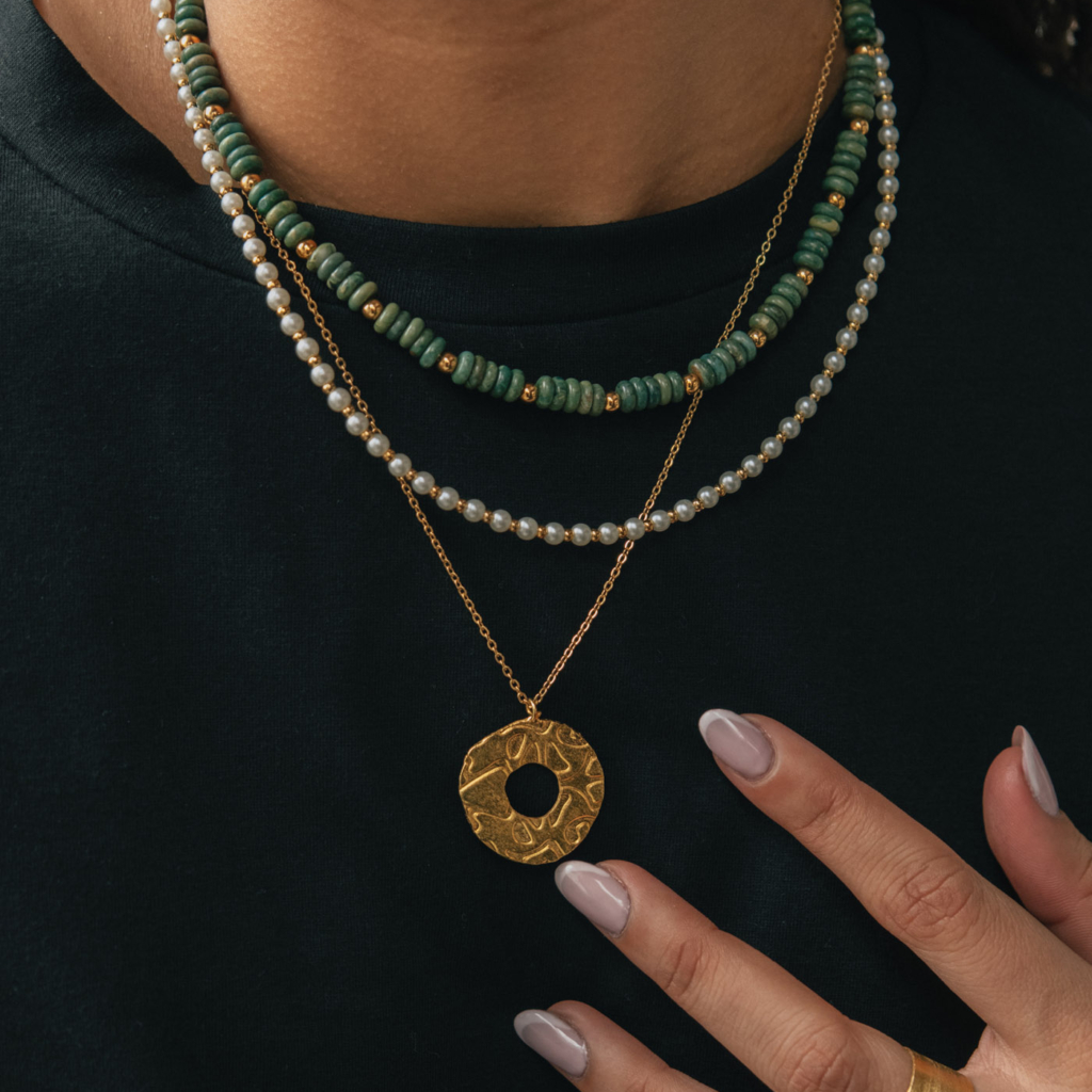 Mimosa Necklaces Set [Jade]